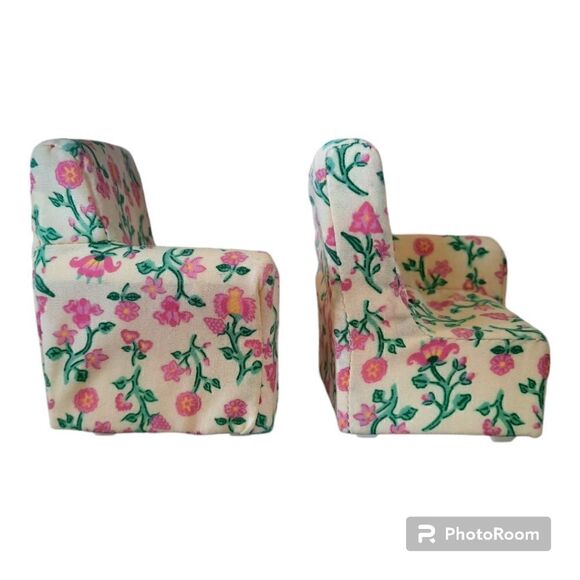 Fisher Price Loving Family Dollhouse Living Room Yellow 2 Seat Sofa Split Chair - Picture 1 of 5